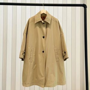 Totem-e Manteau coupe-vent mi-long en coton cajou avec doublure amovible
