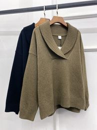 toteme lâche col châle revers col pull pull en tricot