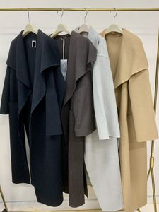 Toteme Abrigo de lana doble de color mixto para mujer con abertura lateral