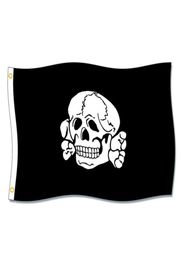 Totenkopf Fahne 3x5ft vlaggen 100D polyester banners binnen buiten levendige kleuren hoge kwaliteit met twee koperen doorvoertules7228854