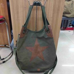 Totes 2023 Borsa a tracolla in tela d'onore con stampa Big Star Borsa a tracolla in tela a forma di stella da donna di marca Bolsos multifunzionale di qualità in 5 coloristylishhandbagsstore