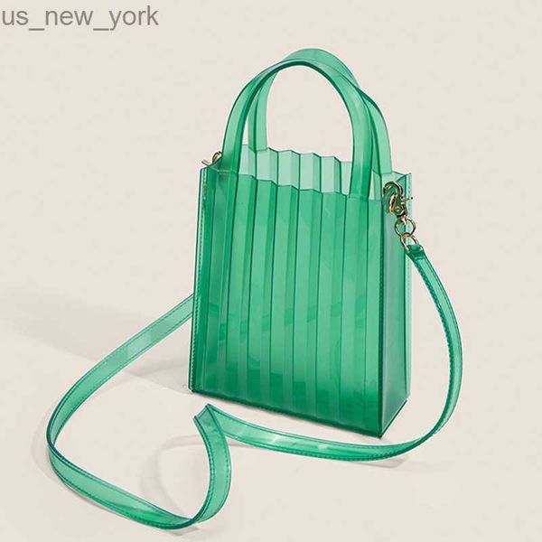 Totes 2023 nueva moda de verano PVC transparente bolso de mujer bolso de hombro de gelatina coreana Vintage de alta calidad de lujo bolso con asa superior Bolsa HKD230822