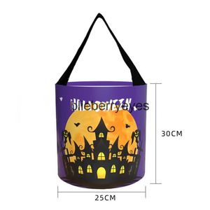 Totes 2023 Nouveau sac de bonbons d'Halloween LED portable avec lampe tube électroluminescent citrouille éclairant le sac de bonbons d'Halloween03blieberryeyes