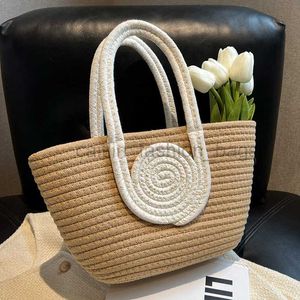 Totes 2023 Summer Women's Cotton Rope Handbag Nouveau Travel Travel Travel Beach Handmade Large Simple Bucket Caitlin_Fashion_Bags