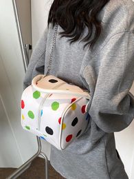 Bakken 2024 Creatieve 2D Cartoon Box Tas Vrouwelijke Nieuwigheid Gedrukt Handtassen Kleine Crossbody Voor Vrouwen Kettingen Vierkante Zakken Unieke