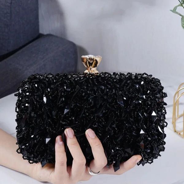 Totes 2024 Sacs de soirée féminine Fashion Luxury Sequin Banquet Banquet Handsbags Cutches Chaîne Small Bag Sac Spols