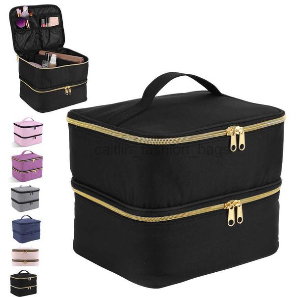 Totes 30 maille sac de maquillage cosmétique double couche avec poignée boîte à ongles professionnelle organisateur d'essence de voyage huile caitlin_fashion_ sacs