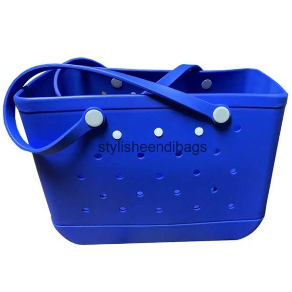 Totes 48 * 36 * 24 cm Mujeres Venta al por mayor Bolsas de asas impermeables Agujeros personalizados Totes de goma de verano Bolsa grande de silicona de playa de plástico Eva H24218