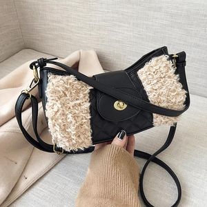 Totes ABAY 2024 sacs à main de luxe femmes sacs concepteur rétro mode Plaid fille sac à bandoulière noir épissure laine femmes épaule
