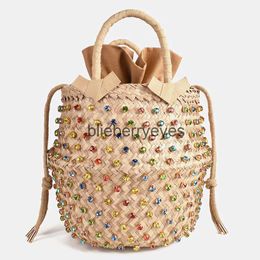 Totes Artmomo tissé cristal embelli sac fourre-tout arc-en-ciel seau femmes sacs à bandoulière B sacs à main 2020 sacs à main diamant sacsblieberryeyes