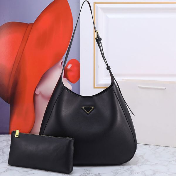 Bolso de mano Bolsos cruzados Hombro Mensajero Bolso de mujer Monedero Bolsas de compras de gran capacidad Triángulo Letras de cuero de metal Cierre magnético Bolsillo liso