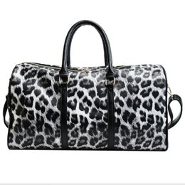 Sacs sacs femmes Pu Leopard Printing Designer Handbags 44 cm Bag de bagages transparents Bag225y