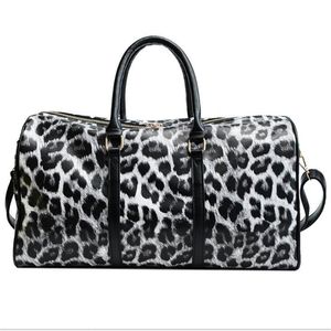 Sacs sacs femmes Pu Leopard Printing Designer Handbags 44cm Bag de bagages transparents Bag217r