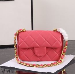 Sacs fourre-tout pour femmes chaîne rose en cuir véritable sac à main Vintage à la mode cadeaux de noël pour ami de la famille sac de mode