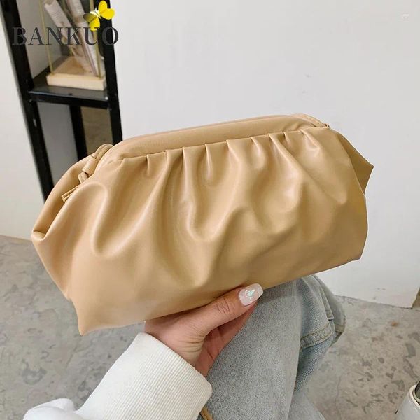 Totes BANKUO femmes sacs boulette pince sac à main femmes épaule en cuir plissé Baguette pochette mode nuage sac à main C260