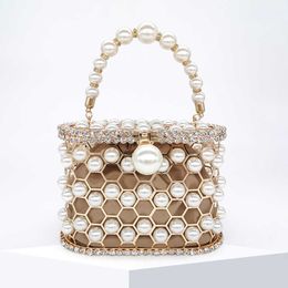 Totes kralen parel avondkoppeling handtas dames strass metaal honingraat portemonnee dames trouwtassen ontwerp luxe 230509