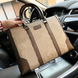 Totes Business Case Interlocking G Tote Bag Beige Ebony Canvas aktetas Zip Pocket Gedekte laptop Web Strap Handtas Luxurys Designer Handelsmerk Leer