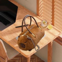 Fourre-tout Capybara sac à bandoulière en peluche chaîne cadeaux d'anniversaire Shopping dame sac à main créatif pour les déplacements quotidiens vacances