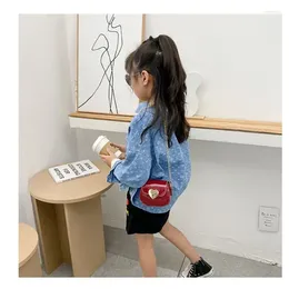 Totes Children's Single Shoulder Crossbody Bag PU Cartoon schattige kleurblokkering borduurdraad kleine vierkante ketting