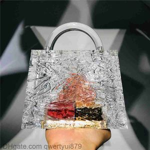 Totes clair acrylique boîte sac de soirée femmes 2020 été haut poignée dîner embrayage sacs à main dames Transparent cristal sac à main de haute qualité qwertyui879