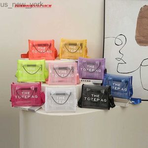 Totes PVC transparente de marca grande, bolso de mano de diseñador, bolsos de hombro de malla, bolso de mano transparente para mujer, bolso de mano informal para compras en la playa HKD230822