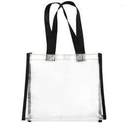 Bolso de compras del bolso de la playa del PVC de las bolsas de asas claras de los totalizadores con las manijas para la ropa de los zapatos