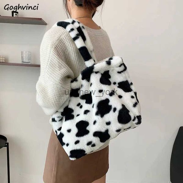 Totes Cow Imprimer des sacs en fausse fourrure moelleux