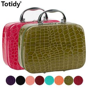 Totes Crocodile femmes en cuir maquillage sac de maquillage Portable organisateur d'ongles femme artiste beauté professionnelle caitlin_fashion_ sacs