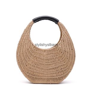 Totes Cross Body Thailand Grass Woven Sac 2023 Nouveau petit portable français Womens Beach Vacation Instagram H240410