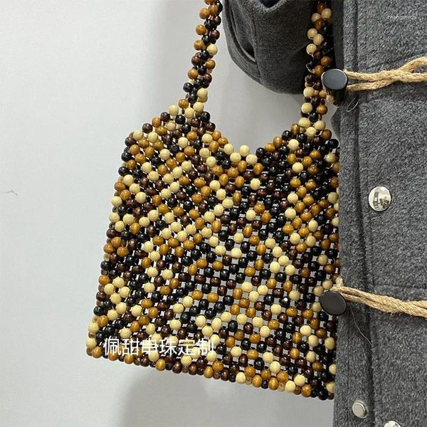 Totes personnalisé sac de perles en bois vente boîte de marque de créateur dames à la main femmes sacs à main de fête épaule été messager