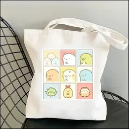 Totes Lindos bolsos de hombro Sumikko Gurashi Homenaje Kawaii Bolso de lienzo de compras Fashion Girl Bols