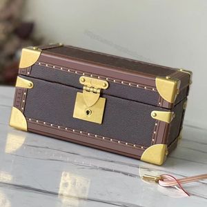 Totes Designer Brand Cosmetic Cases 7A Womens Bag Jewelry Boxs Luxury Wearable Hard Shell Storage Locking Coffee Tree Sac à main Messenger Wallet Canvas Leather L310