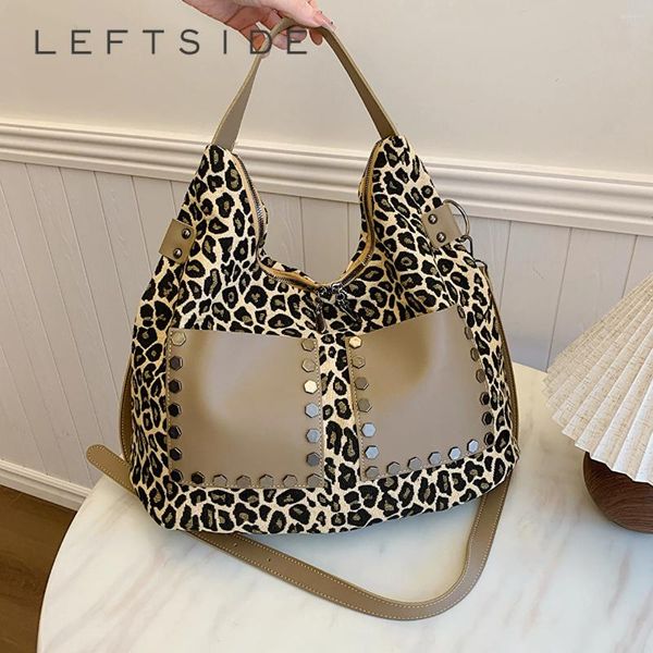 Totas bolsas dobles de doble comprador bolso de hombro de compras para mujeres 2024 bolsos hembra bolsas de leopardo bolsos simples