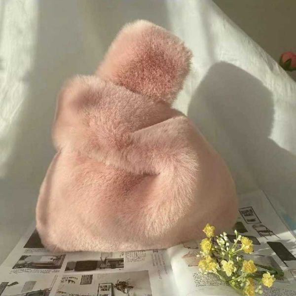 Totes Duffy Version coréenne d'imitation fourrure de lapin Rex sac Hbag mignon gilet en peluche pour femmes polyvalent