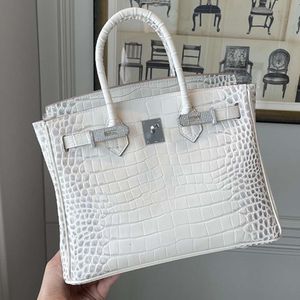 Bottes Sacs de soirée Cuir avec diamant Himalaya Crocodile blanc motif de Crocodile Cross-Body Portable Women's Bag Trend