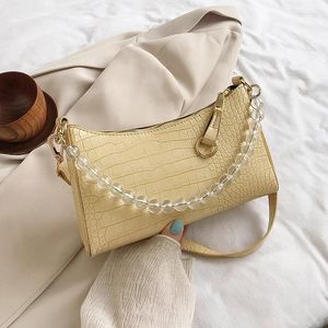 Totes mode perles femmes sac motif Crocodile petits sacs à main en cuir PU pour épaule élégante femme voyage main