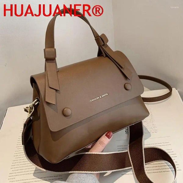 Totes Fashion Brand Tote bolsos para mujeres PU Cuero Crossbody Strap ancho Diseñador de mujeres Hombro Mujer Messenger Bolso de mensajería