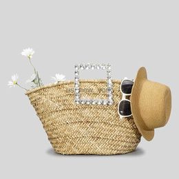 TOTES FASOM DIAMONDEN HANDEL RATTAN BAMK TAG WIJZIG GEWICHT VROUWEN Handtassen Causaal Summer Beach Grote emmerzakken Big Bali Straw Purse HKD230818