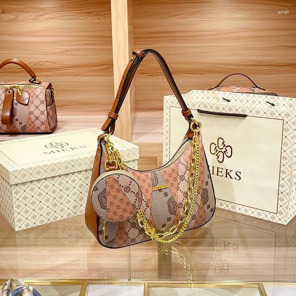 Totes Fashion Girls Cow House Bags French Chain Gran Capacidad Gran Capacidad Cien a las axilas de la axila