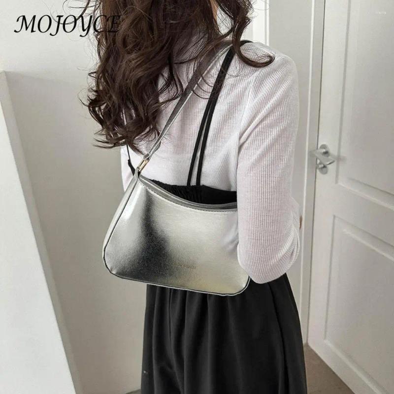 Totes Modehandtaschen Solid Color Bags Frauen PU Leder Schulter Unterarmtasche Einfacher Hobo Casual Achselhöhle