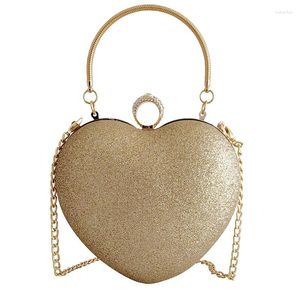 Totes Moda en forma de corazón Diamante Bolsos de embrague de noche Bolso de hombro Venta al por mayor Bolsos transparentes Precio de fábrica en China MOQ2