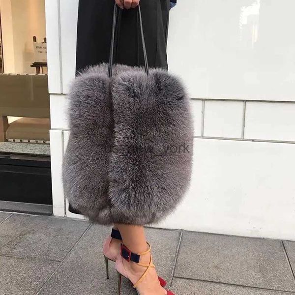 Totes Fashion Imitation Fox Fur Women Bag Faux Fur Shoulder Bols