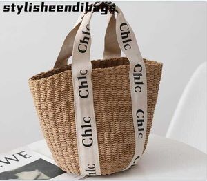 Totes Mode Lagar Zomer Strand Schoudertas Rieten Geweven Vrouwelijke Totes Stro Boodschappentassen Casual Rotan Vrouwen Handtassen Grote Capaciteit Lady 0226/23