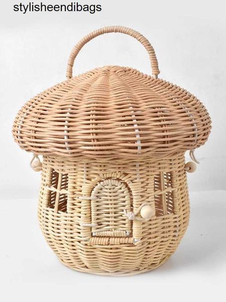 Fourre-tout mode rotin champignon panier femme concepteur pomme de pin en osier tissé sac à main femmes été mignon plage sac de paille Bali vacances éléganteendibags