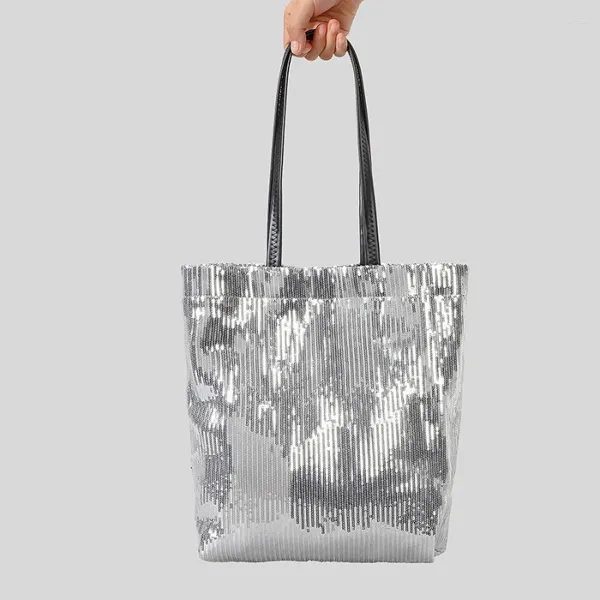 Bolsos de mano a la moda con lentejuelas para mujer, bolsos de mano grandes brillantes, bolsos ostentosos para mujer, bolsos de lujo para fiesta nocturna, verano 2024