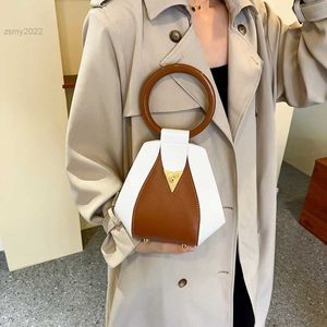 Bakken mode houten ring handtassen voor vrouwen gemerkte gestikte schoudertas luxe messenger tas ontwerper portemonnees crossbody tassen satchel