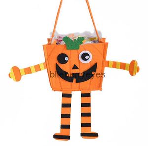 Totes Feutre Halloween sac de bonbons citrouille bonbons seau enfants fourre-tout tissu accessoires décoratifs04blieberryeyes