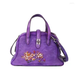 Totes Floral Femmes Sac À Main En Cuir Véritable Sac 2024 Sacs À Main De Luxe Sacs Designer Vache Style Chinois