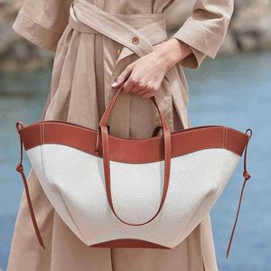 Designer Totes French Canvas Evening Bag Women's Cyme Leather Portable Large Capacity Shopping Tote Bag 220901
