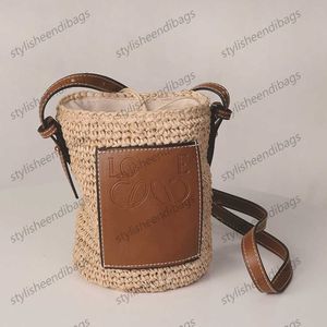 Designer Tas Zomer Lafite Gras Strand Schoudertas Rieten Geweven Vrouwelijke Bakken Stro Casual Rotan Vrouwen Handtassen Grote Capaciteit Dame emmers Tas